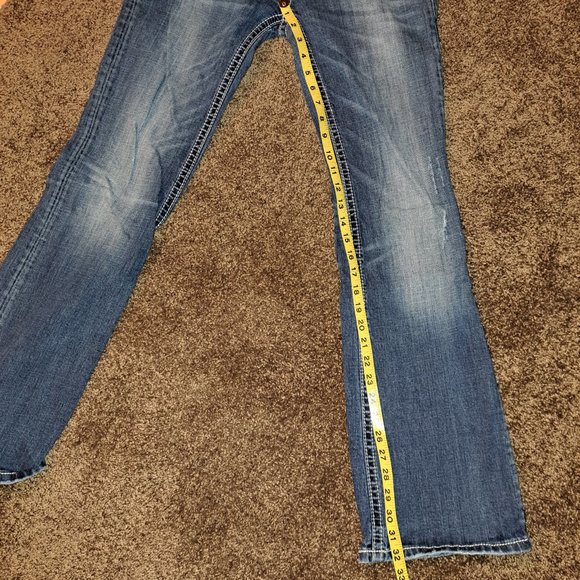 ReRock For Express Boot Cut Jeans with Embroidery pockets size 8R - Picture 9 of 11
